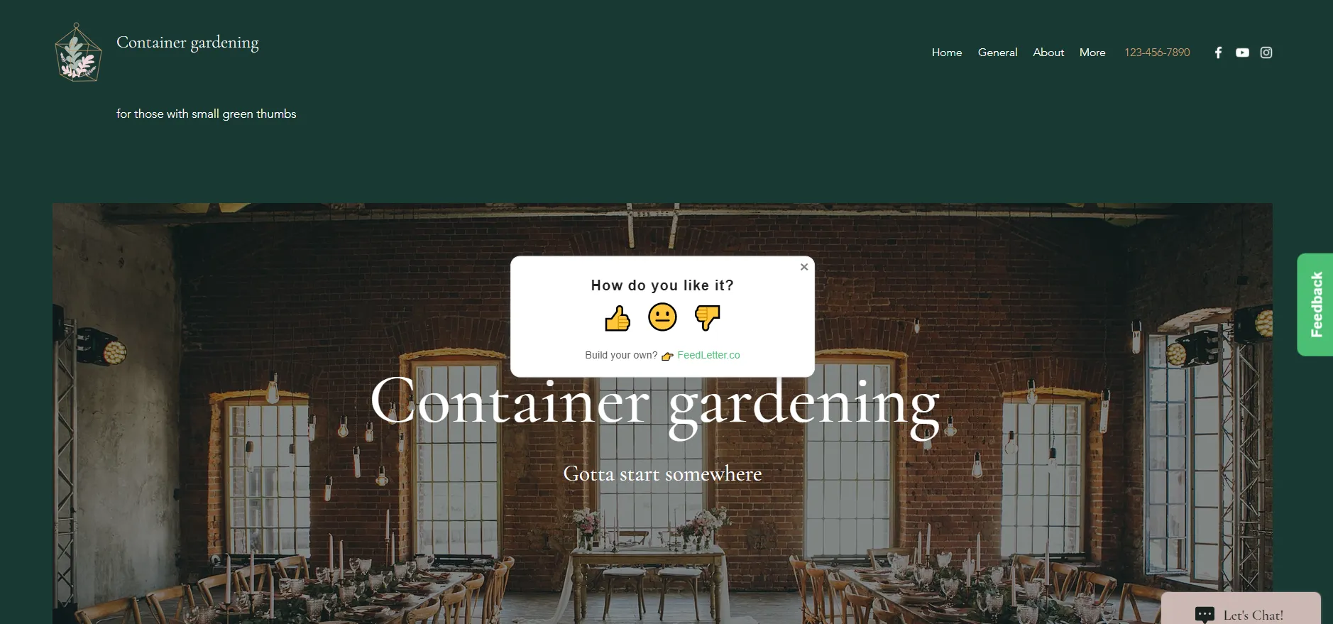 Test: View of Feedback Button in Wix