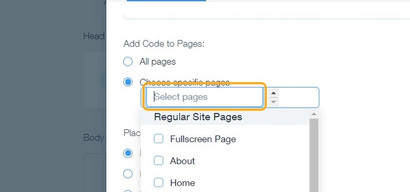 Custom Code: Add Code to Pages - Select Pages Option