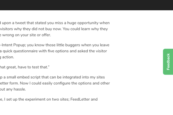 feedback widget as feedback button