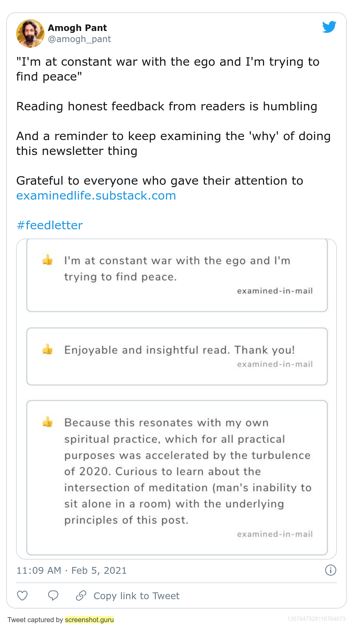 Twitter testimonial
