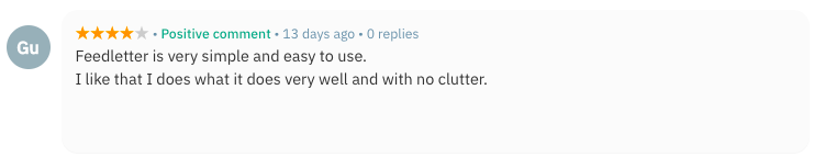 AlternativeTo feedback